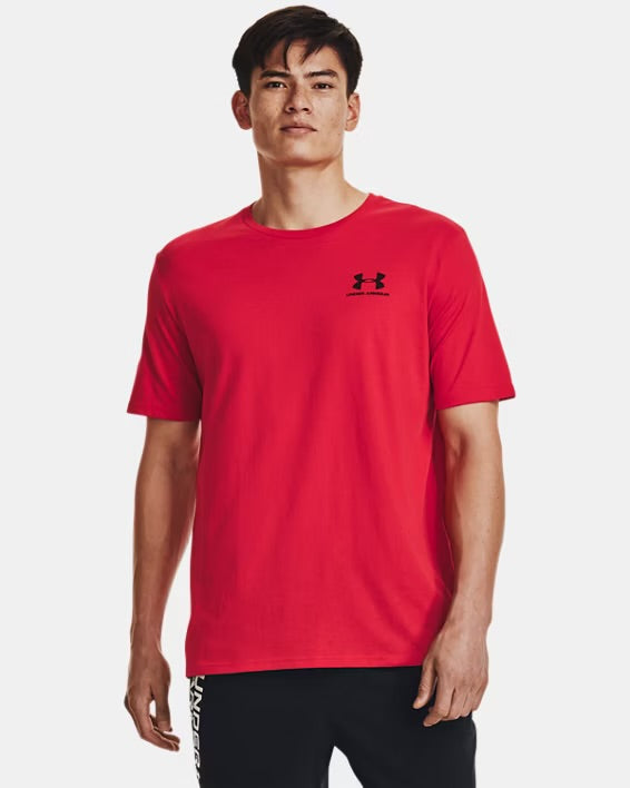 UA Left Chest Logo met korte mouwen - Red / Black