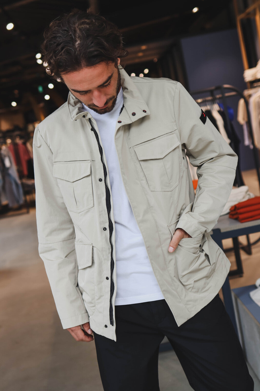 Metal Jas - Beige - Maat M & XXL