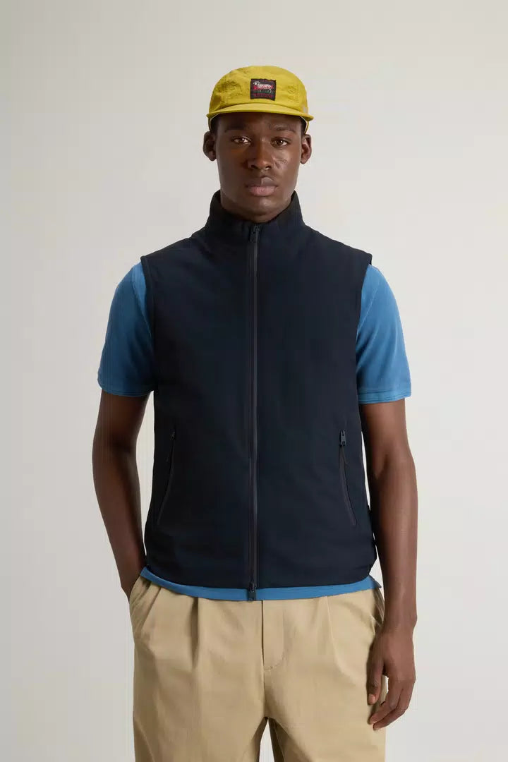 Gewatteerd Zeilvest in Tweelaagse Stof - Melton Blue