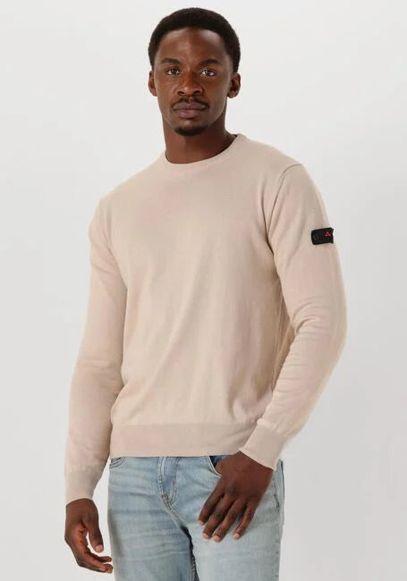 Luxe wol-katoen heren trui met ronde hals