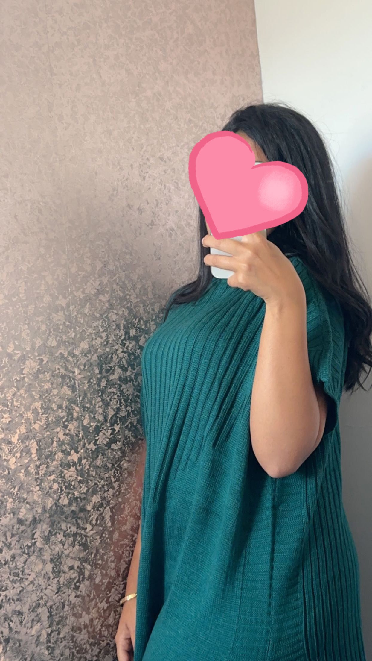 Coltrui oversized jurk met geribde broek - Donkergroen