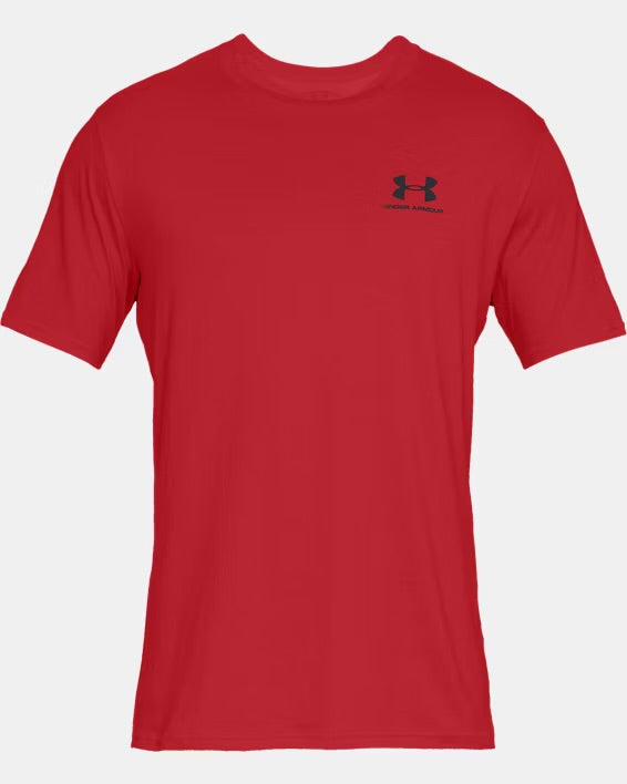 UA Left Chest Logo met korte mouwen - Red / Black
