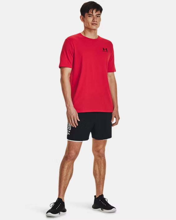 UA Left Chest Logo met korte mouwen - Red / Black