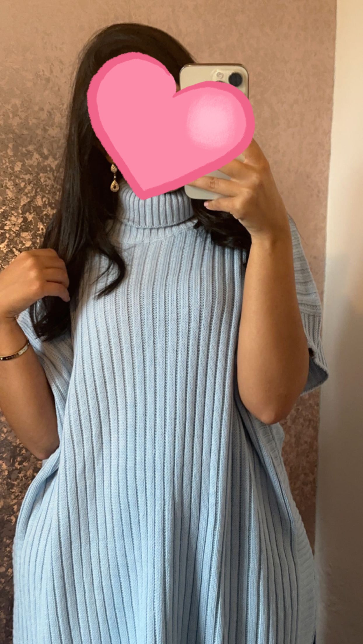 Coltrui oversized jurk met geribde broek - Babyblauw