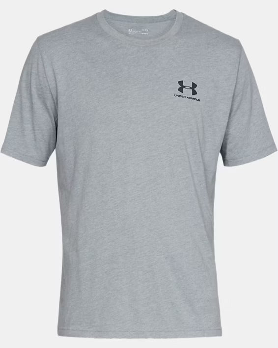 UA Left Chest Logo met korte mouwen - Steel Light Heather / Black