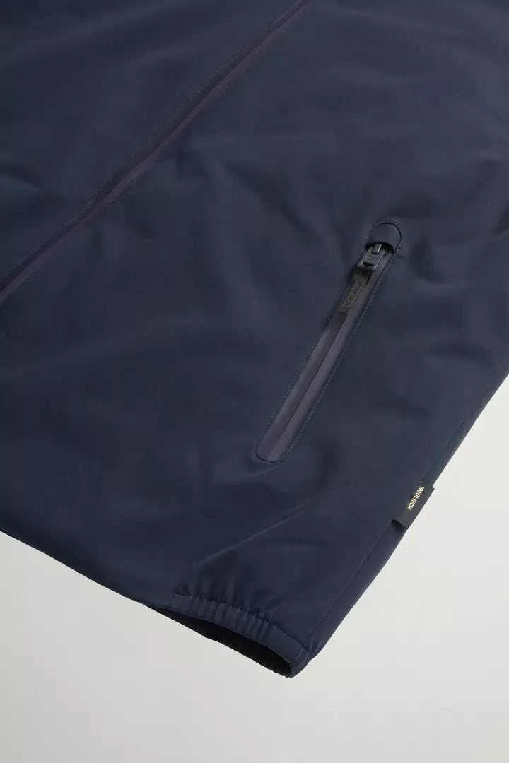 Gewatteerd Zeilvest in Tweelaagse Stof - Melton Blue