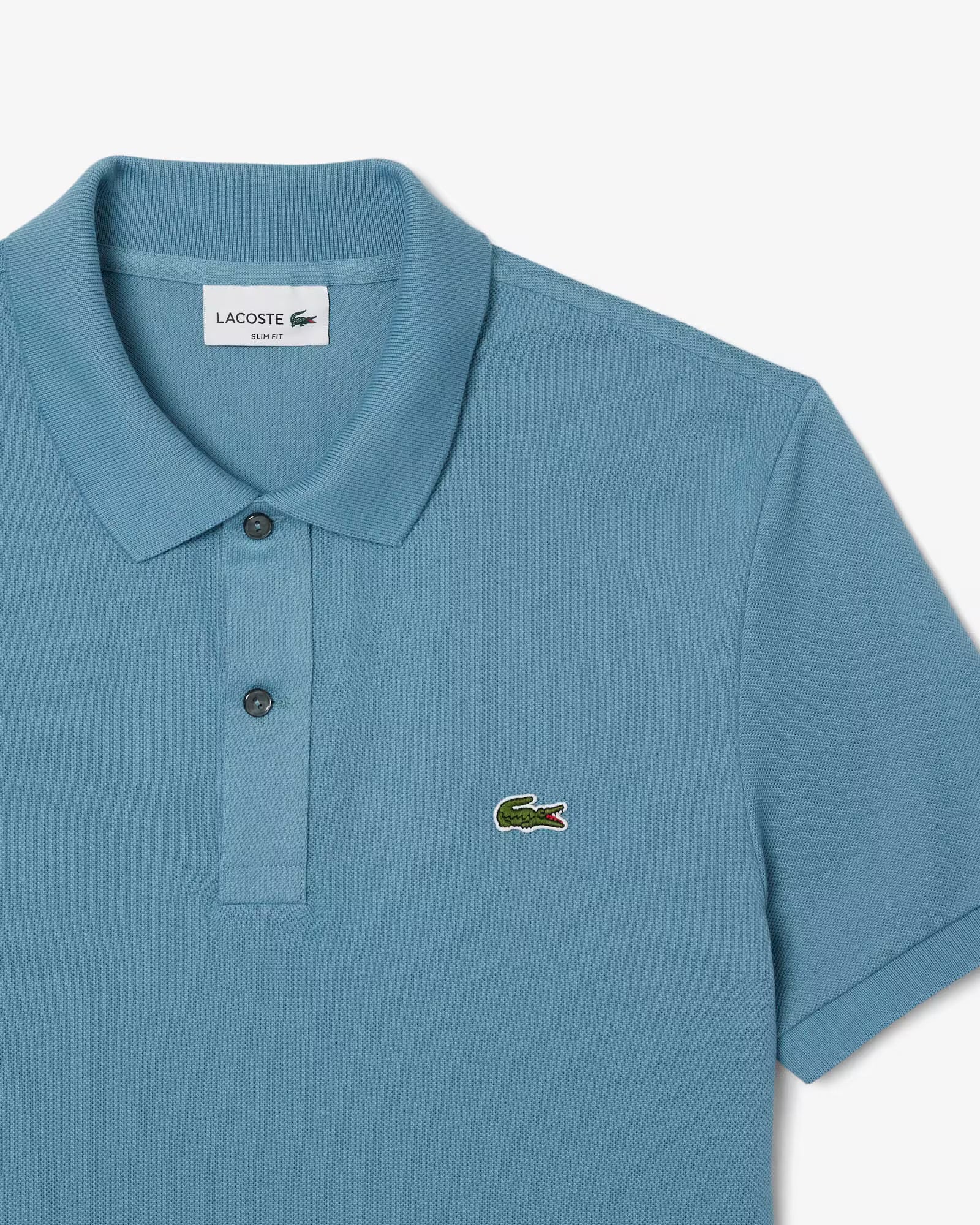 Slim Fit Piqué Polohemd - Blauw