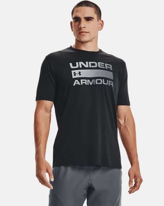 Herenshirt UA Team Issue Wordmark met korte mouwen - Black